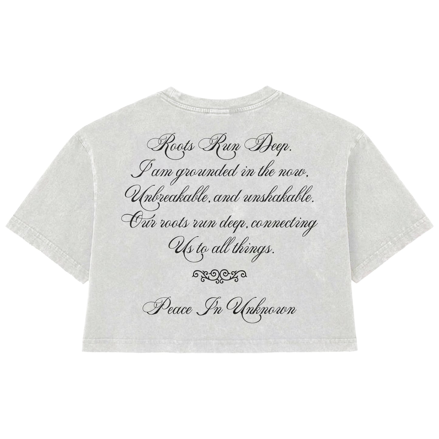 (PRE-ORDER) Roots Run Deep — White Cropped Boxy Heavyweight Tee