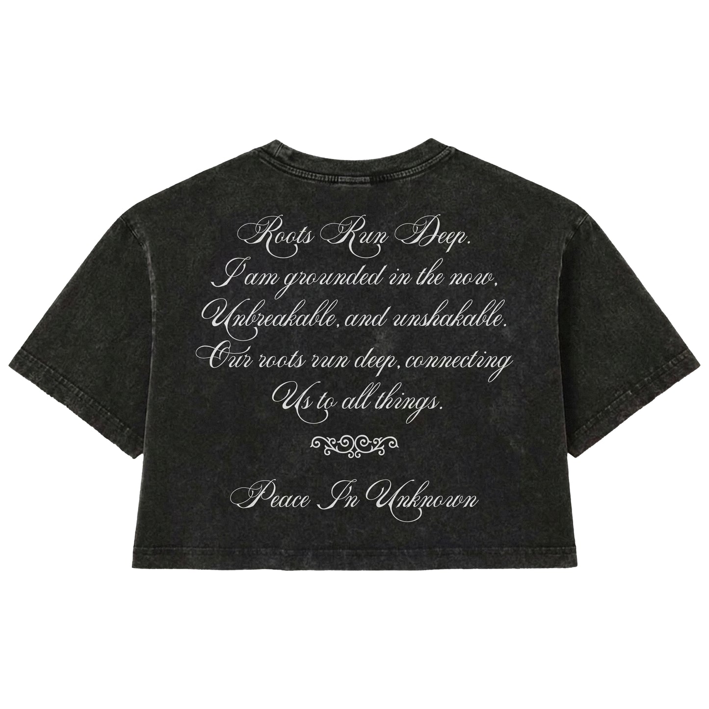 (PRE-ORDER) Roots Run Deep — Black Cropped Boxy Heavyweight Tee