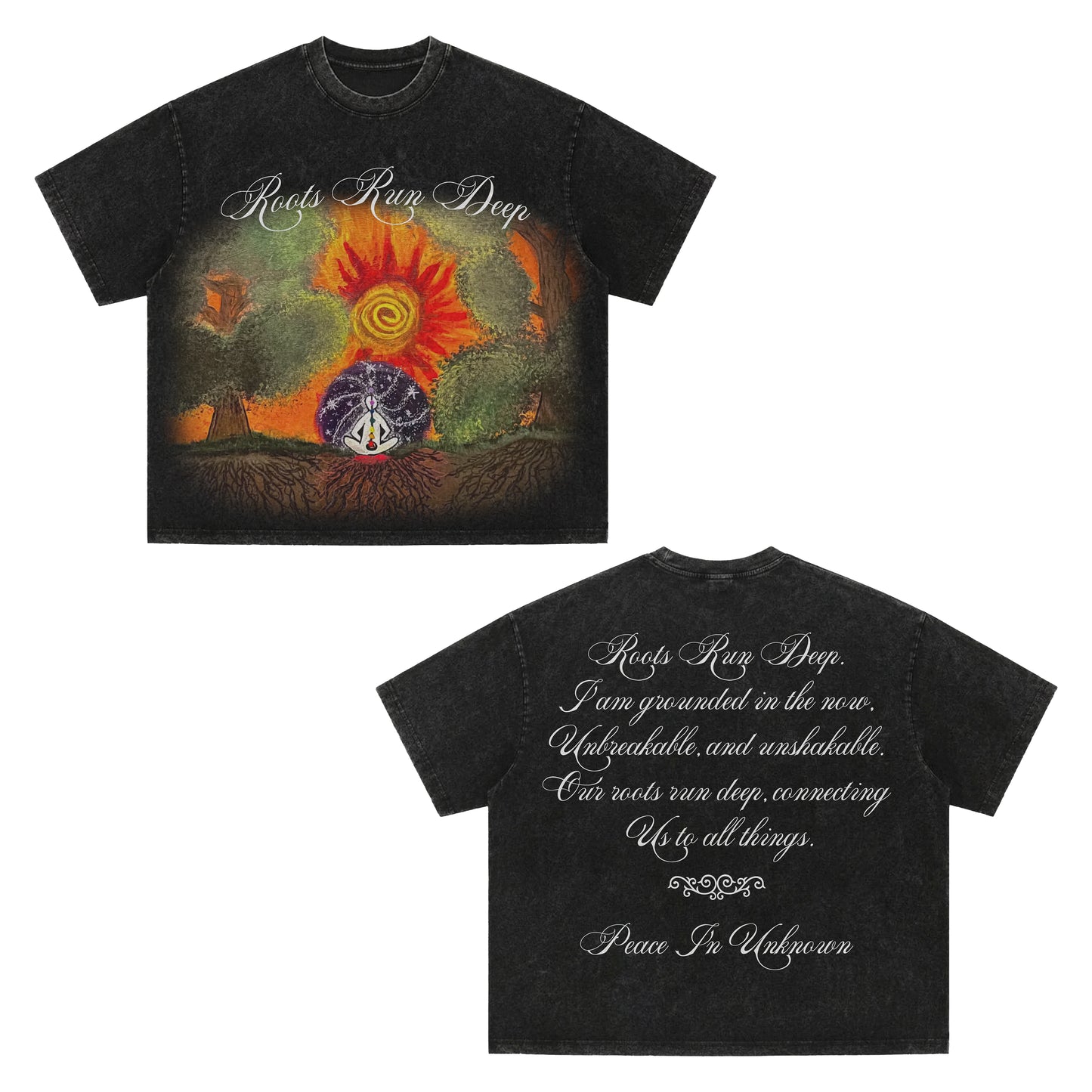 (PRE-ORDER) Roots Run Deep - Black Boxy Heavyweight Tee