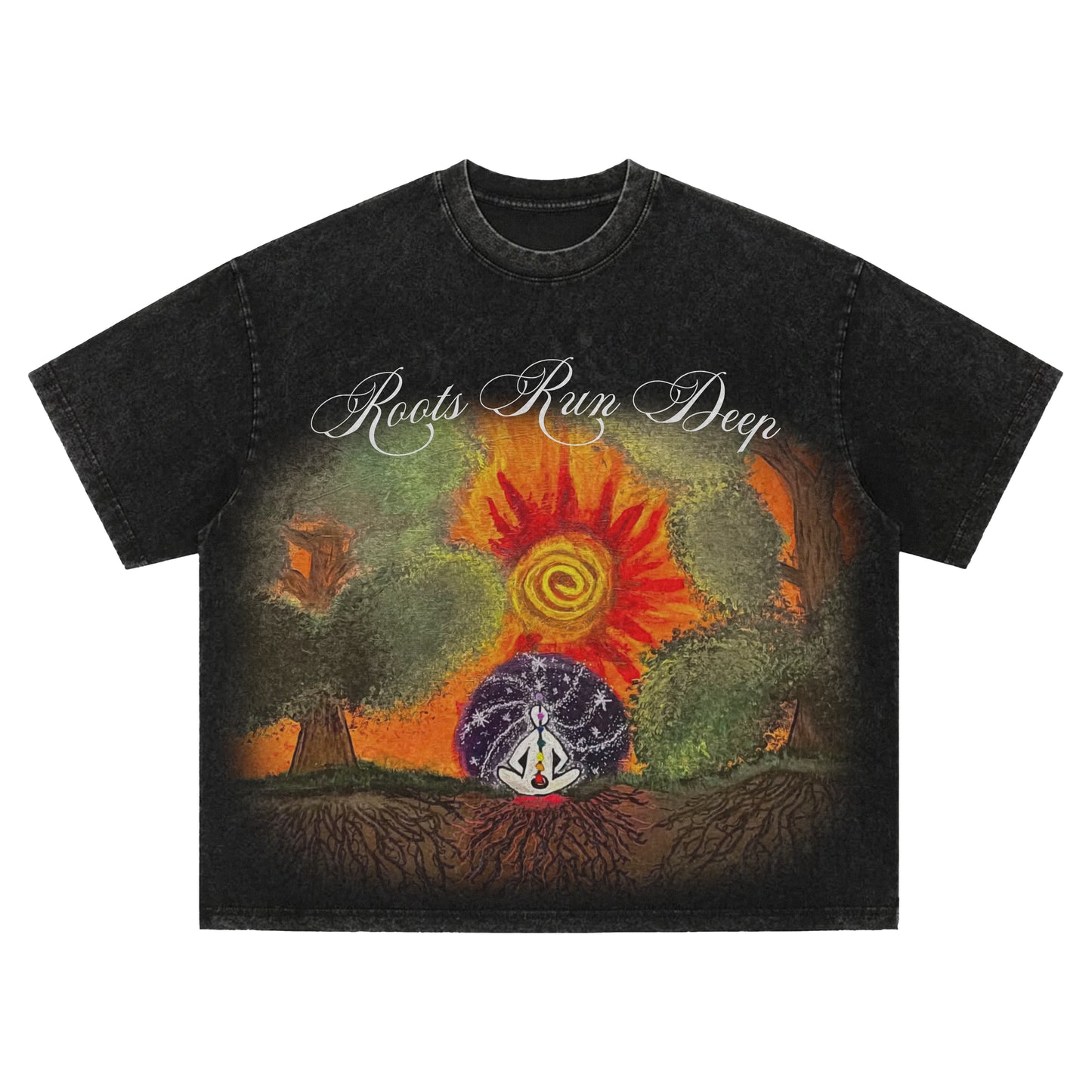 (PRE-ORDER) Roots Run Deep - Black Boxy Heavyweight Tee