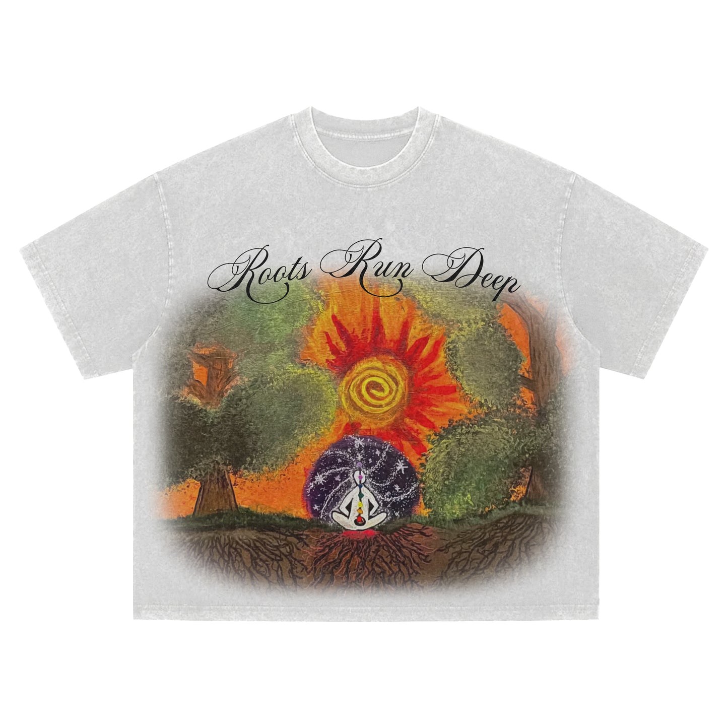 (PRE-ORDER) Roots Run Deep — White Boxy Heavyweight Tee